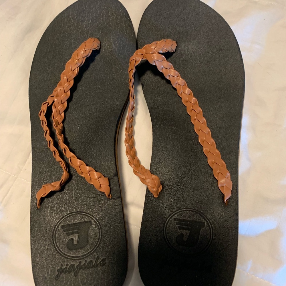 Tan braided Sandals